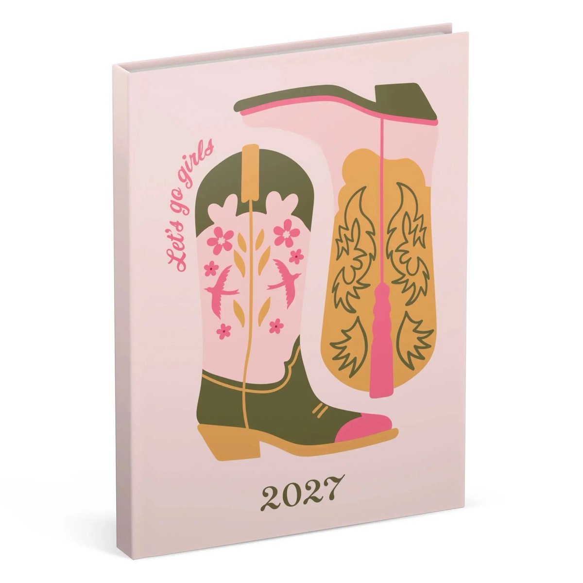 Cowboy Boots Desk Agenda 2027 Pink