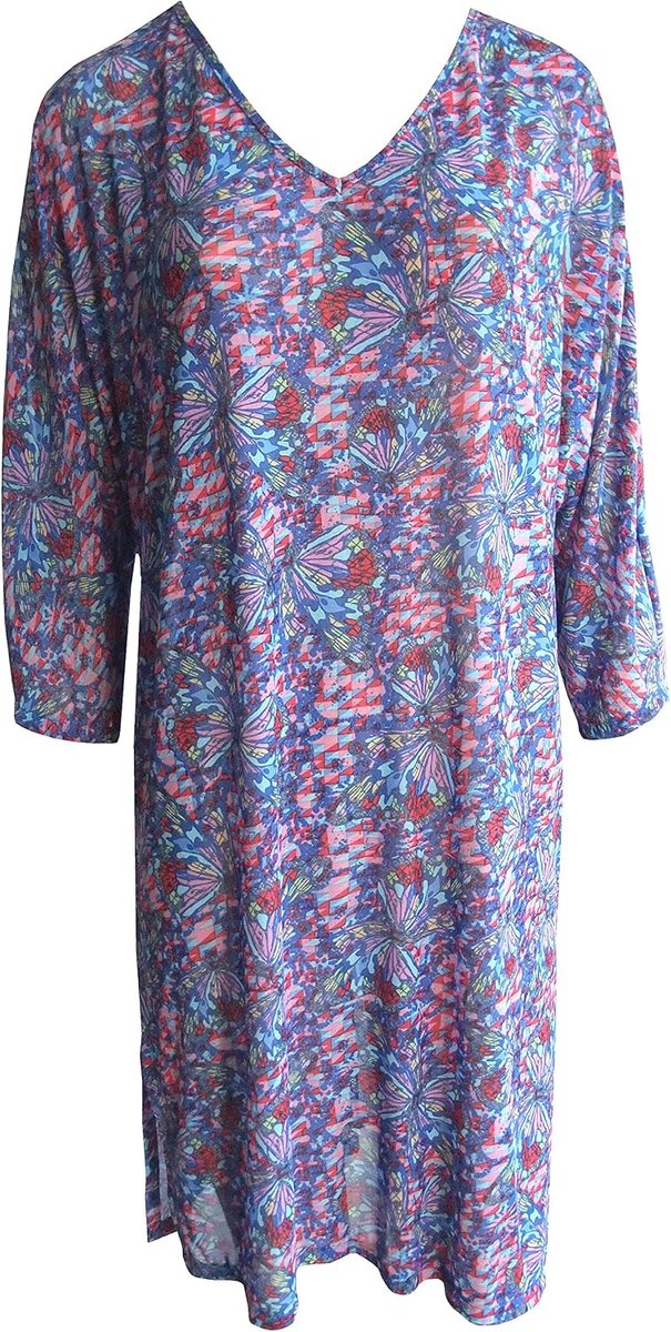 Transparante strandjurk, tuniek 0231602-52 Multi Blue