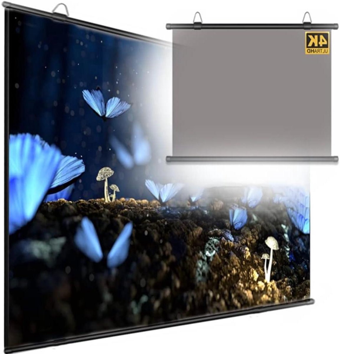 Projectiescherm - Filmscherm Beamer - Binnen Buiten Kijken - Anti-kreuk Opvouwbaar - 150 inch 16:9 - Wit