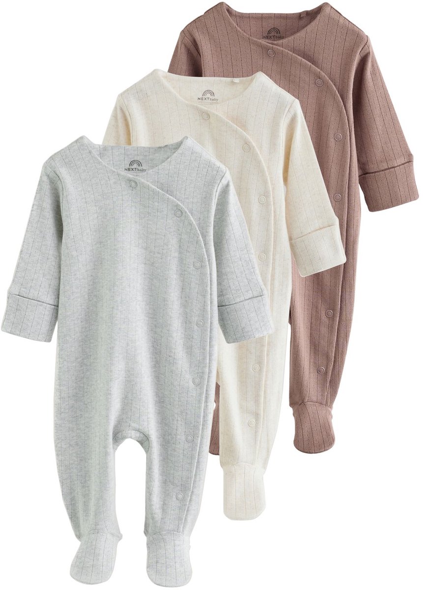 Next - Pasgeboren unisex - Set van 3 babypyjama's - Bruin