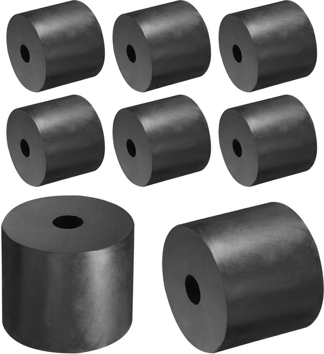 8 stuks afstandhouders van rubber, 50 mm buitendiameter, 12 mm binnendiameter, 40 mm hoog, rond, anti-vibratie, dikke rubberen ringen