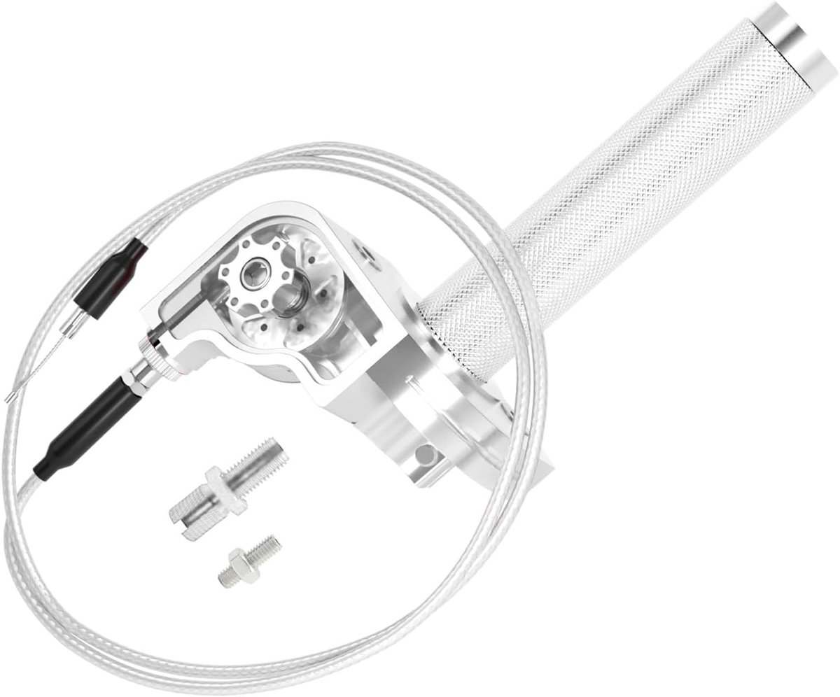 22 mm CNC aluminium universele gashendel kabel voor KLX CR CRF EXC XR TTR CB SSR ATV Dirt Bike (zilver)