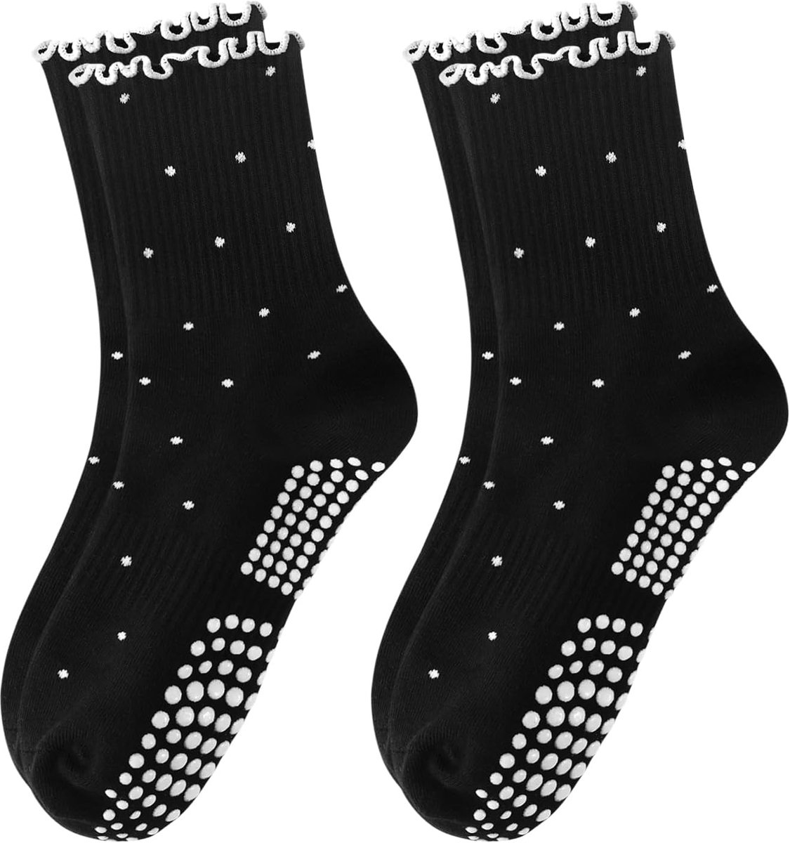 Sokken voor Vrouwen, Antislip Grippy Boog Borduurwerk Yoga Sokken voor Fitness Ballet Bar Werk & Dans