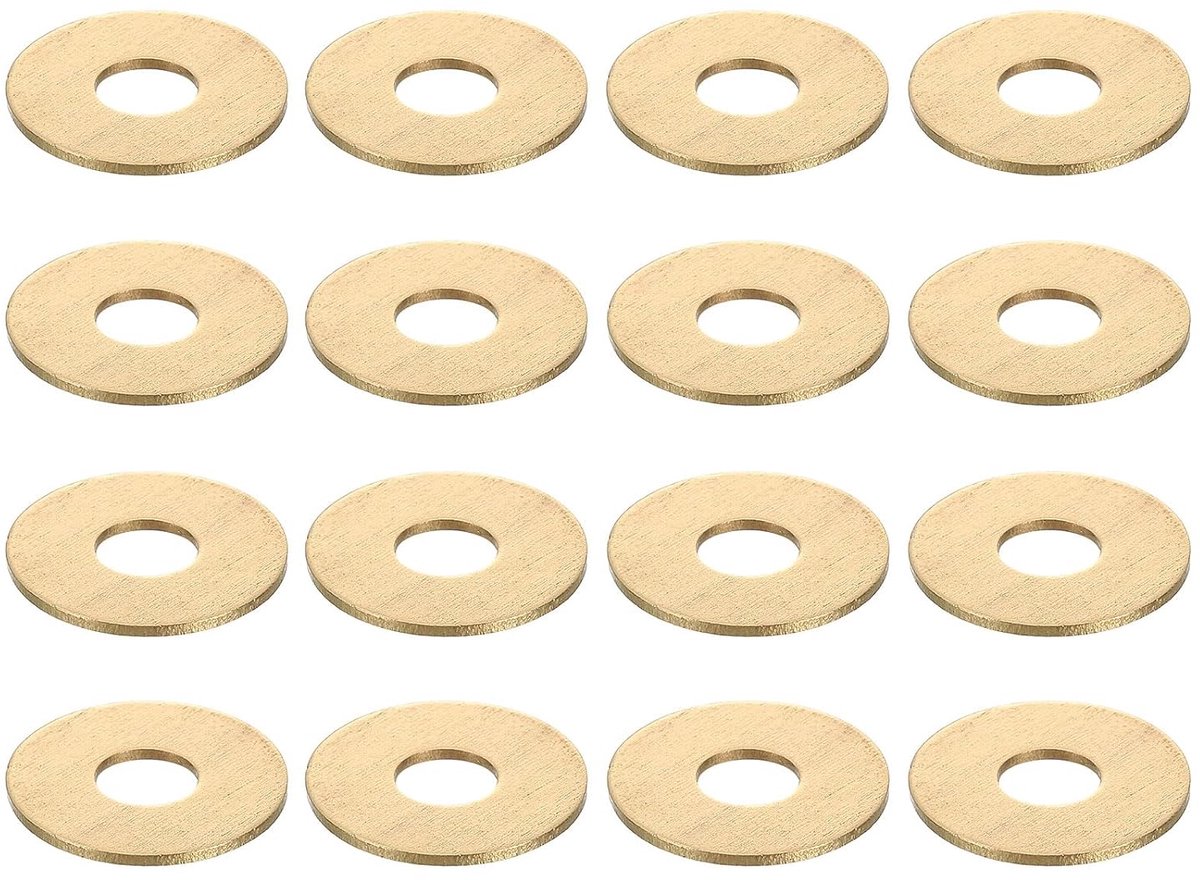 Platte afdichtingen, M6 x 18 x 1 mm messing sluitringen, afdichtringen voor schroeven, bouten, machinereparatie, buitenbouw