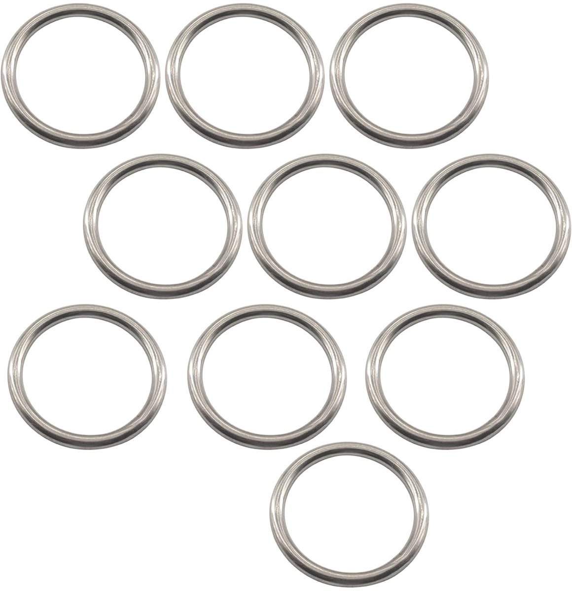 (10 stuks) M5x35mm Solid Naadloze O Ring 304 Rvs Ronde Ring Smoothing Gelaste Ring Voor Hand Ring Hond Touw Huisdier Ketting Bagage Bag hardware