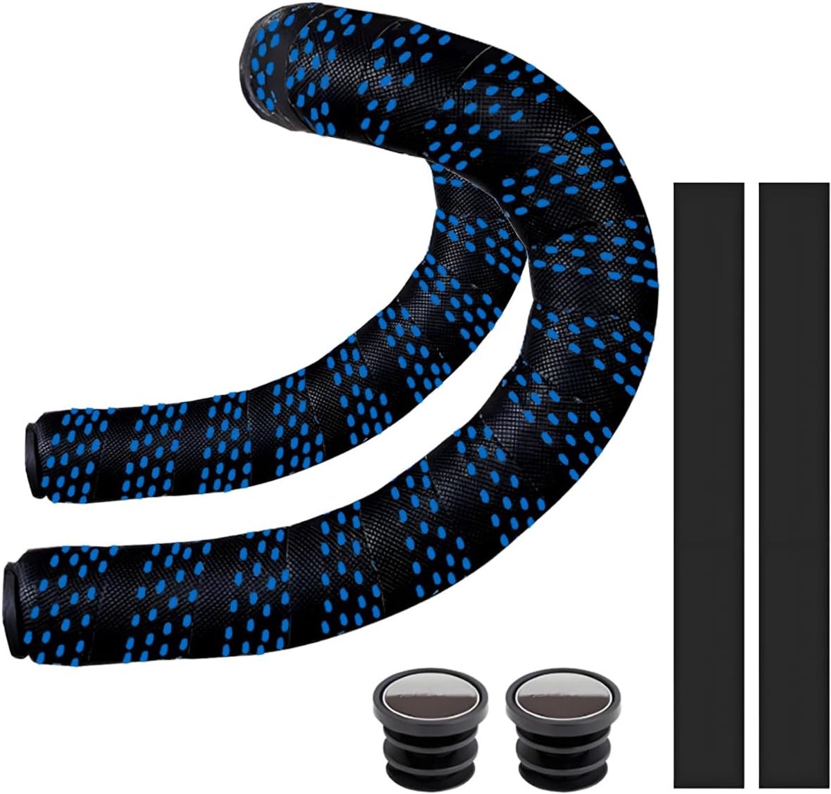 Stuurband voor fiets, 2 wielen, PU EVA, stuurbanden, fiets, racefiets, comfortabel, antislip, schokbestendig, stuurband, straatfietsen, stickers, banden met 2 eindkappen
