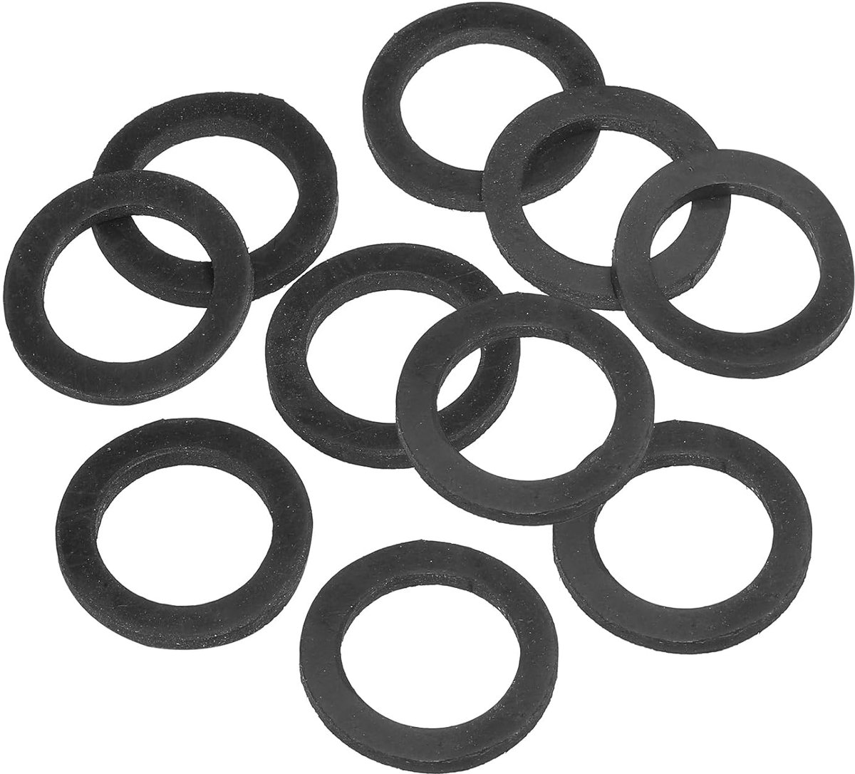 M20 Rubberen sluitringen, rubberen afdichting, rond, 10 stuks, 20 mm ID, 30 mm OD, 3 mm dik, platte sluitringen, set, afdichtingsrubber voor kraanbuis, bevestigingsschroef, zwart
