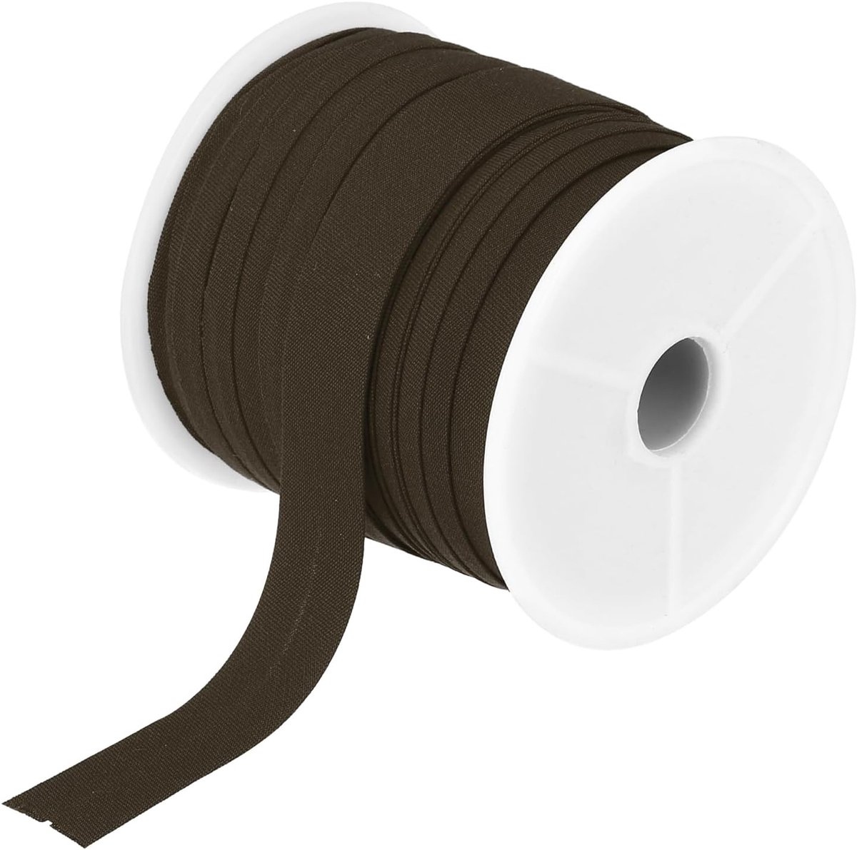 Biaisband, enkelvoudig, katoenen band, stoffen band, katoen, naaien, accessoires, randband voor naaien, zomen, quilten, handwerk, doe-het-zelf (bruin, 25 yards)