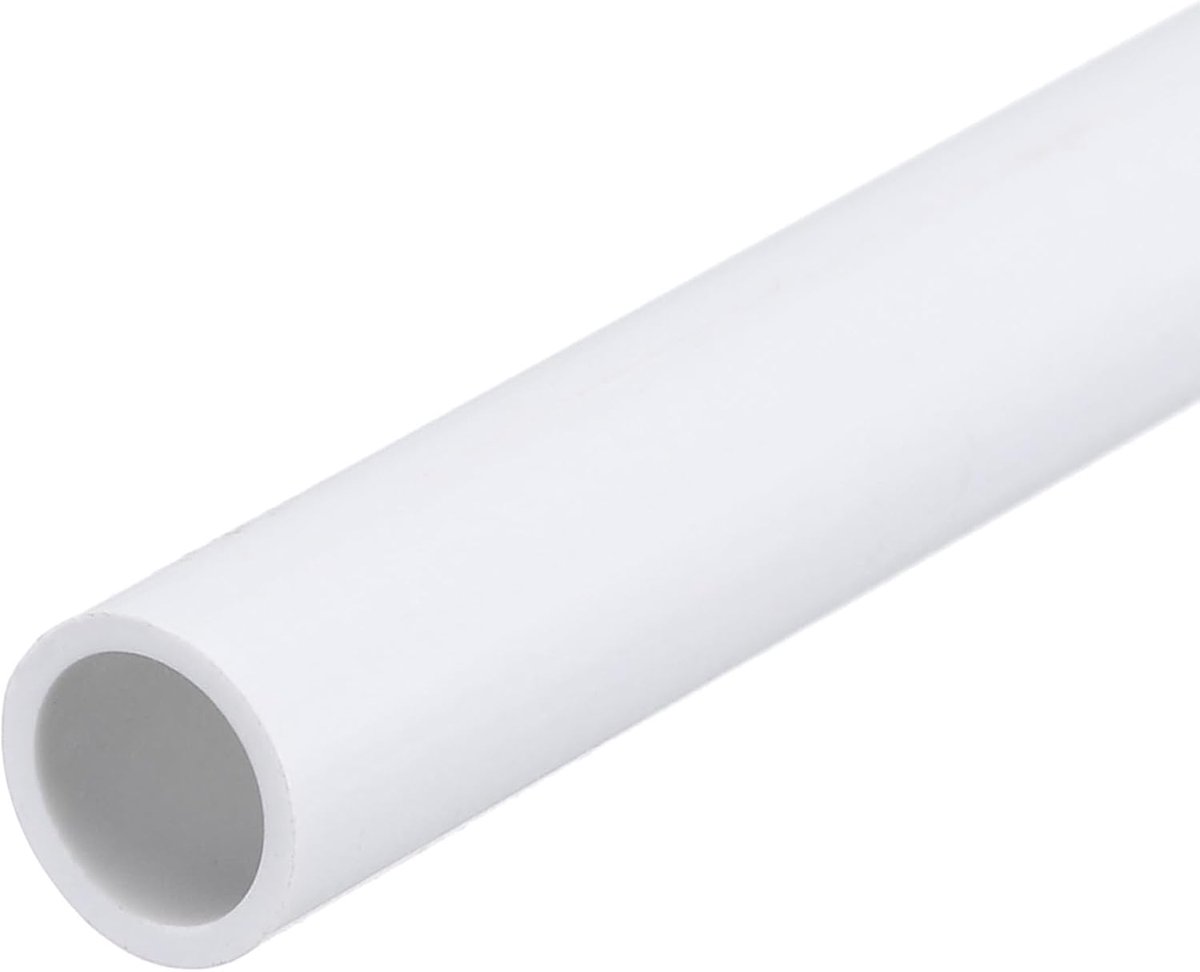 Ronde pvc-harde buis met 7 mm binnendiameter, 9 mm buitendiameter, 20 cm lengte, wit, hoge schokbestendigheid, voor waterslang