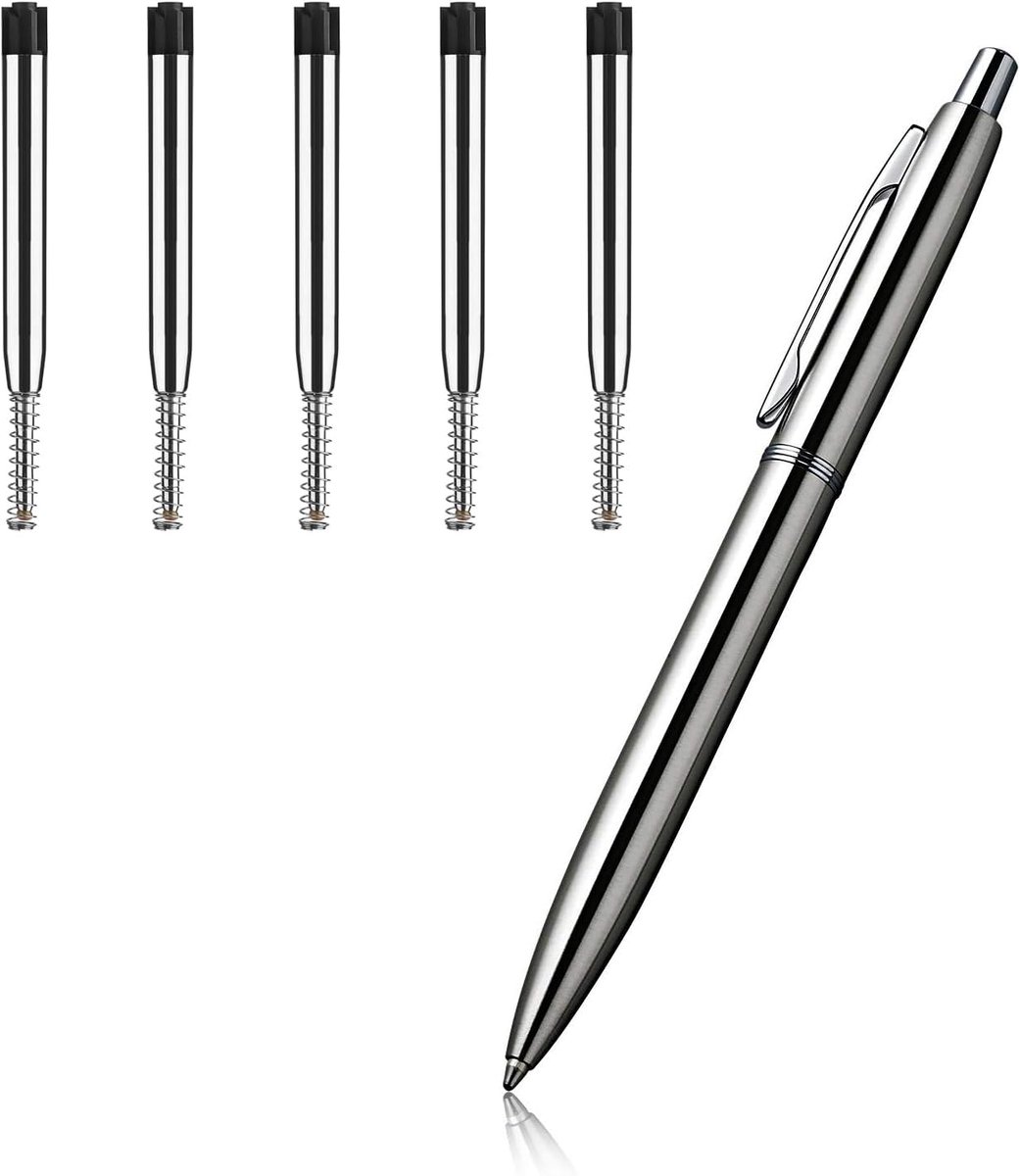 Metalen balpen, 1 stuks intrekbare metalen balpennen