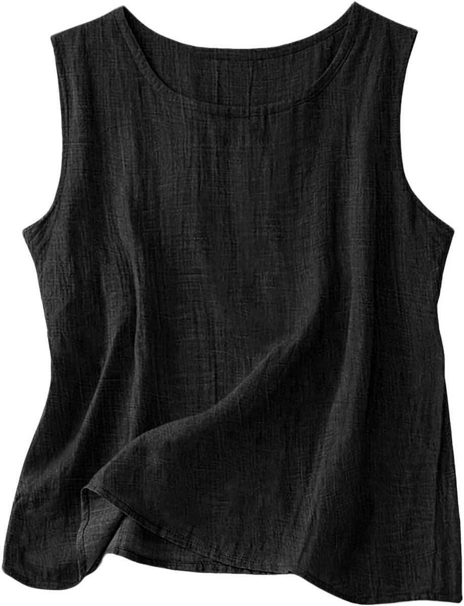 Tanktop dames zomer licht mouwloos lyocell linnen tanktops vrouwen elegant casual losse cami linnen blouse tops
