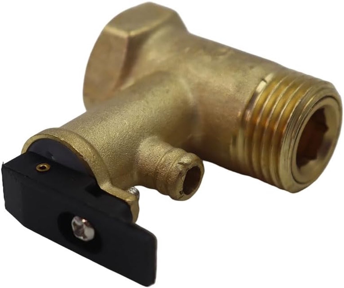 Veiligheidsklep 1/2 inch, 1,0 MPa messing veiligheidsklep, voor boilers, boilers en verwarmingssystemen