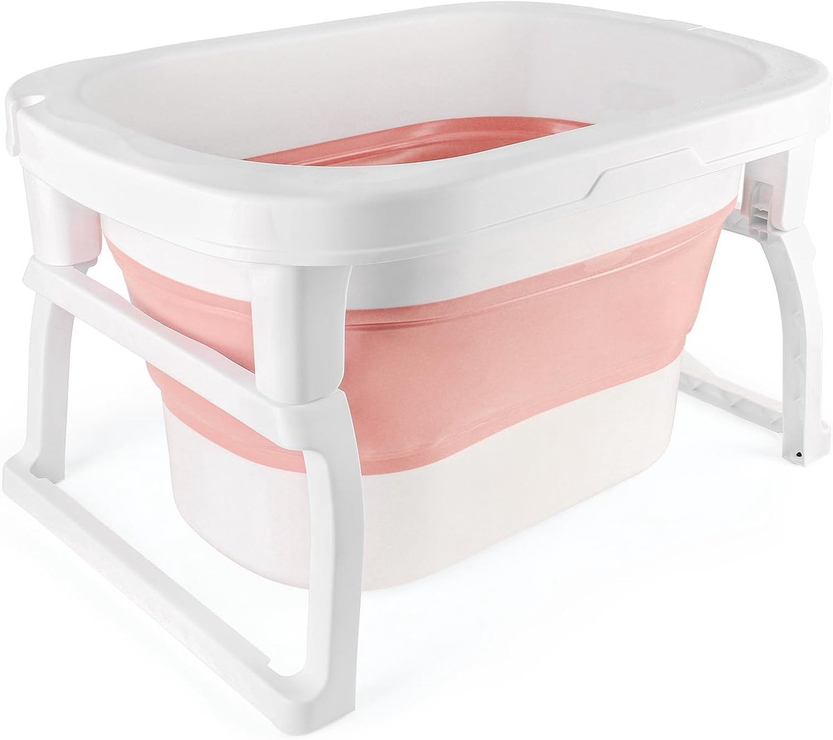 Homewell Opvouwbaar babybad, kinderbad met een zitje erin, een badkuip die het baden van de baby gemakkelijker en eenvoudiger maakt (roze)