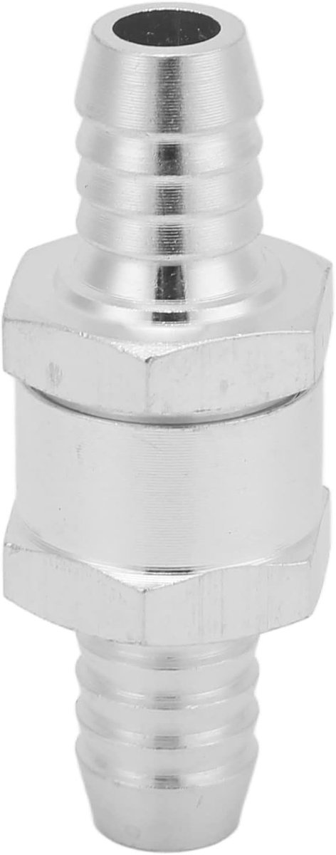 Terugslagklep voor brandstof, terugslagklep voor brandstofslang, terugslagklep voor terugslag, aluminiumlegering Universeel voor brandstof Benzine Olie Benzine Diesels Water(12mm)