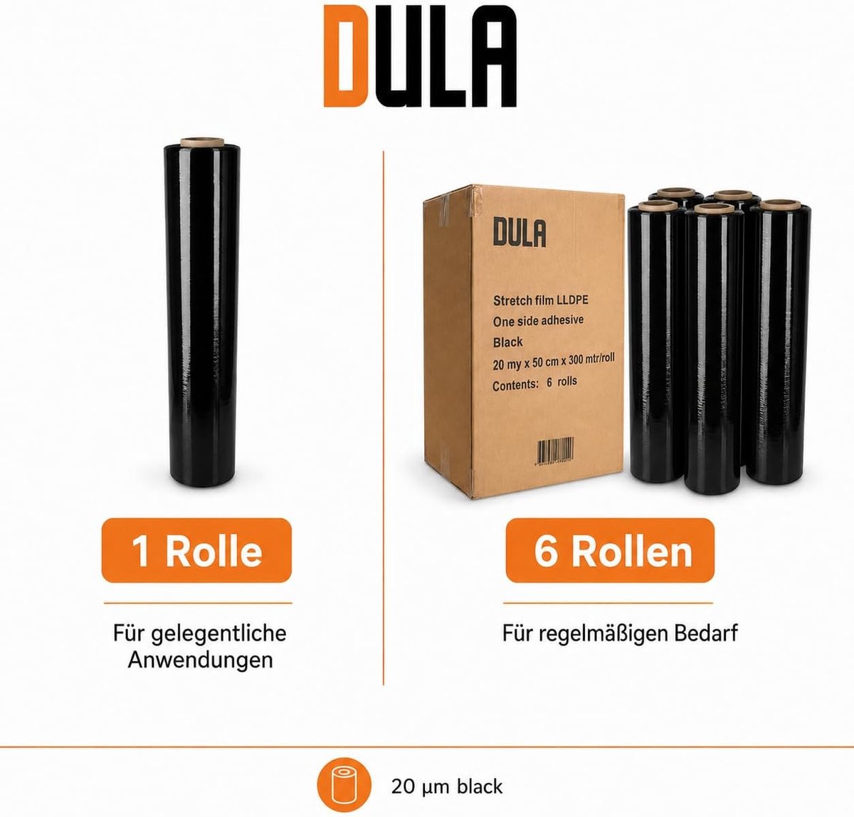 Wikkelfolie 50cm x 300 meter - zwarte krimpfolie - sterke stretchfolie - ideaal voor verpakken - SnelShoppen