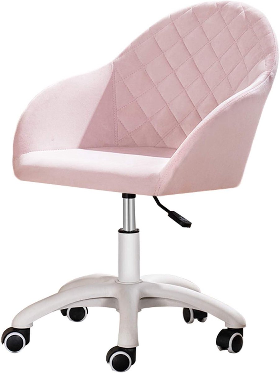 Ergonomische bureaustoel - Werkstoel comfortabel - Thuiswerken comfortabel - Verstelbare zithoogte - H80-90cm - Roze