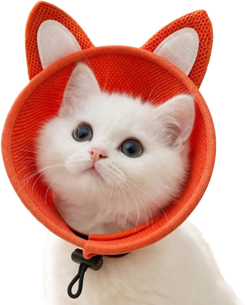 Herstelkraag voor katten, verstelbare halsband, schattige puppy-herstelkraag, voor dagelijkse uitstapjes, binnenverzorging, vachtverzorging, baden, dierenartsbezoeken, likken, krassen
