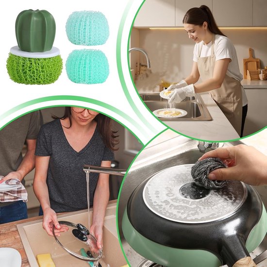 Borstel Voor Vaatwerk - antikras grip,Grappige afwasborstel met steel - Voor Het Schrobben En Reinigen Van Vaatwerk, Thuis, Badkamer, Restaurant, Aanrecht, Potten En Pannen, Koekenpannen, — afbeelding 4