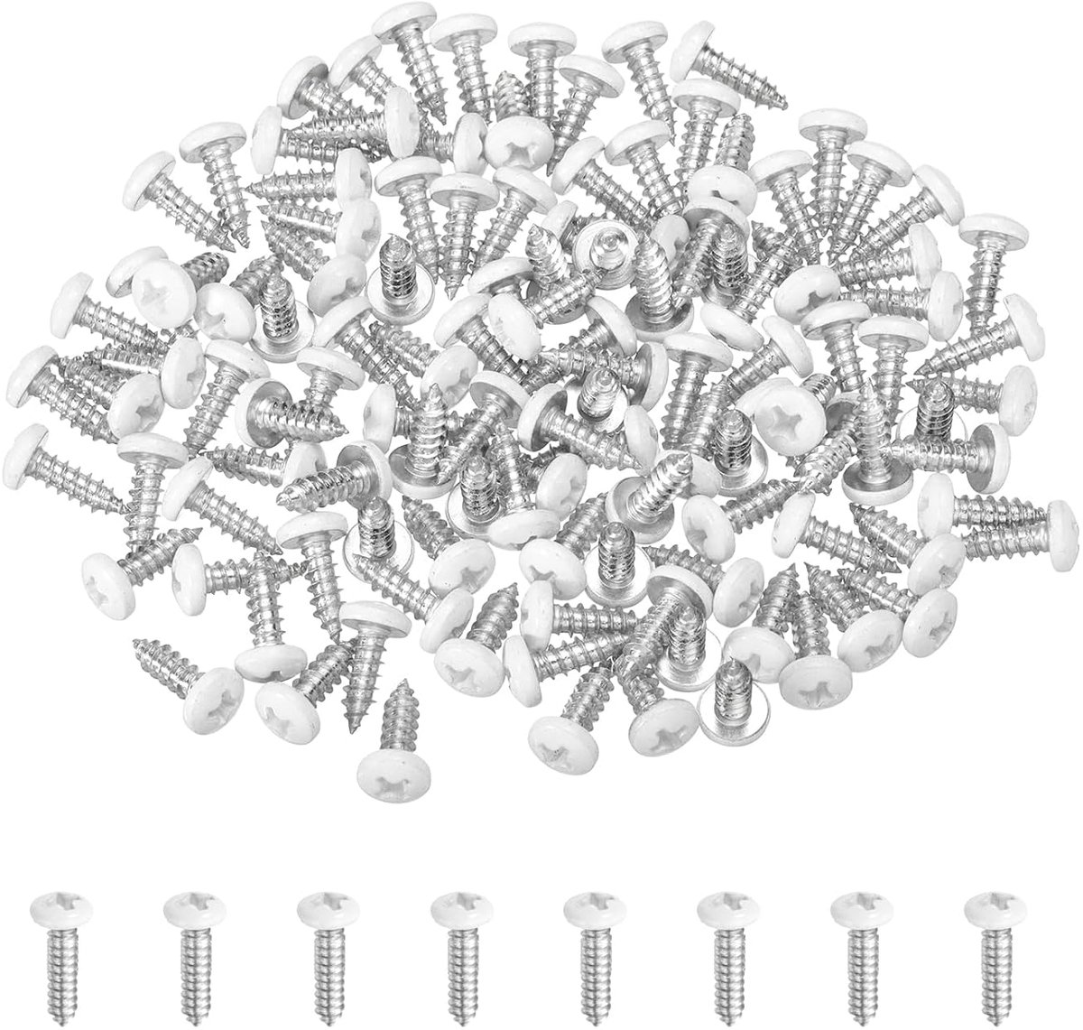 120 stuks zelfborende schroeven, M4 x 12 mm, blik, zelfborende schroeven van koolstofstaal, verzinkt, voor plaatstaal, zilverkleurig