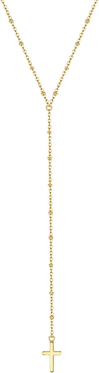 Dames Ketting roestvrij staal geelgoud kruis roestvrij staal Ketting Y-Ketting