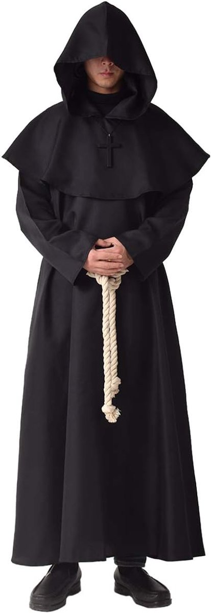 Priester- / monnikenkostuum, middeleeuwen, renaissance, mantel met capuchon