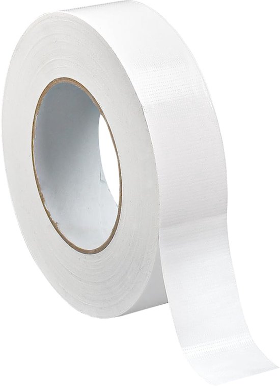 Wit, extra sterk, pantserband, waterdicht, 36 mm x 50 m, waterdichte tape, isolatietape, weefselband, met de hand te scheuren, voor repareren, bevestigen, outdoor, versterken — afbeelding 4