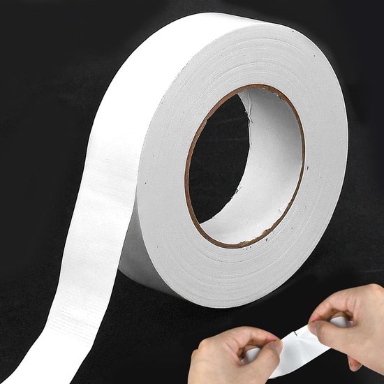 Wit, extra sterk, pantserband, waterdicht, 36 mm x 50 m, waterdichte tape, isolatietape, weefselband, met de hand te scheuren, voor repareren, bevestigen, outdoor, versterken — afbeelding 5