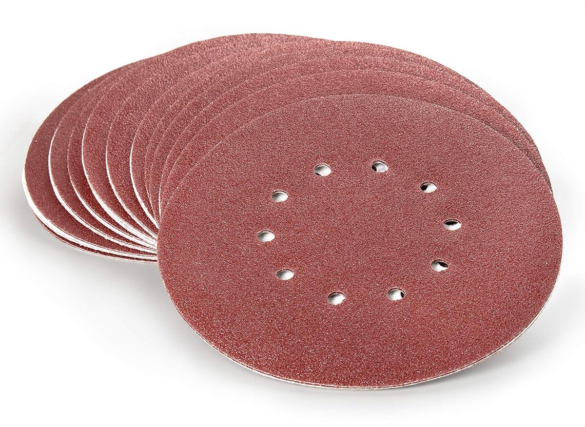 Klittenband schuurrooster 225 klittenband | 10 stuks | klittenband slijpschijven korrel 40 | Ø 225 mm | voor plafondslijpers, gipsplaten schuurmachines & schijfschuurmachines
