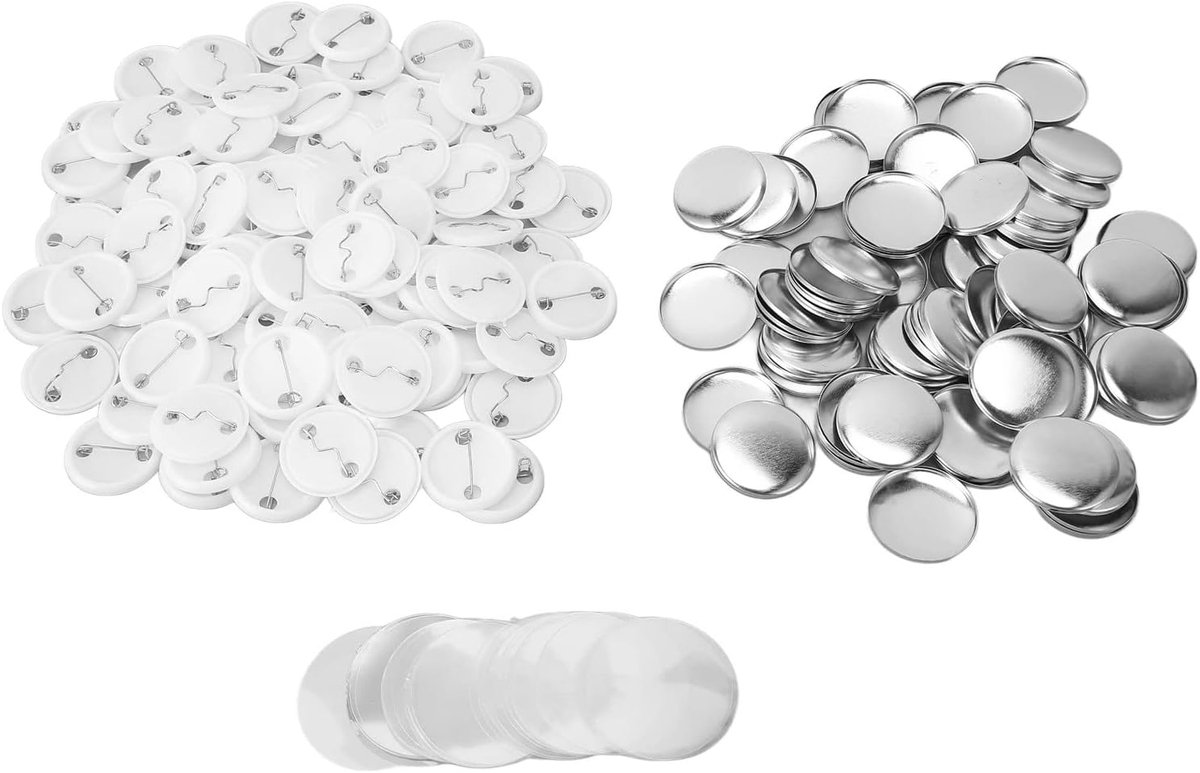 Pin Badge Set 100 Sets Roestvrij Metalen Pinaccessoires voor Gepersonaliseerde Geschenken Kleding Blik Plastic (25MM)