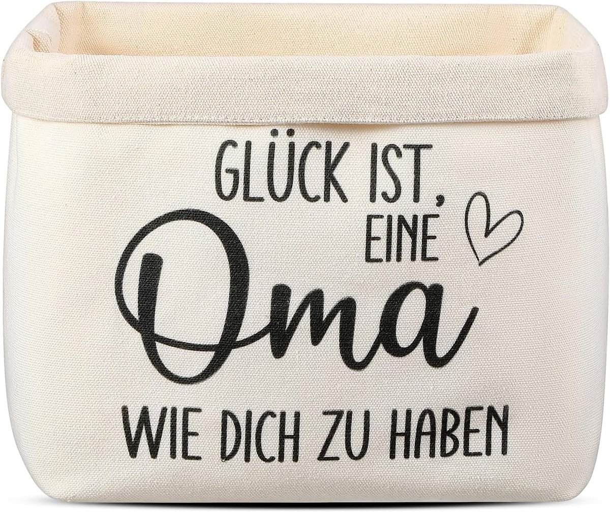 Geschenken voor oma verjaardag cadeaumand lege broodmand van stof | Glück ist eine Oma wie dich zu haben, beste oma-geschenk, broodmand, broodtas, geschenkmand leeg, grootmoeders cadeau