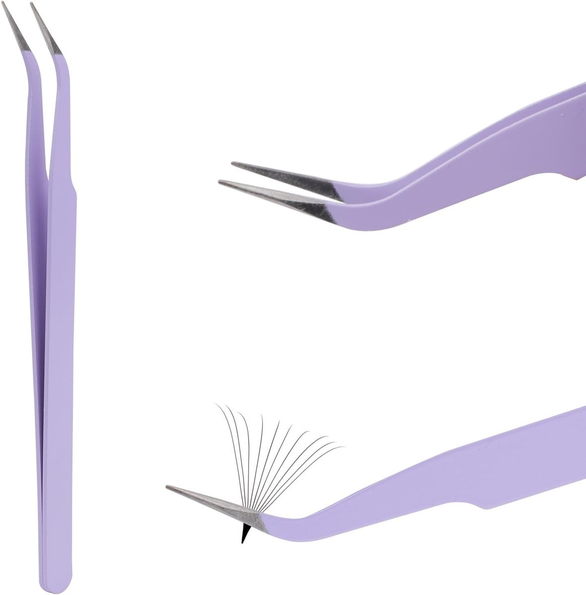 Pincet voor Verlenging, RVS & Licht, Precise Punt, Langdurige Kwaliteit, Eenvoudige Toepassing voor Wimperextensions (tweezers-2)