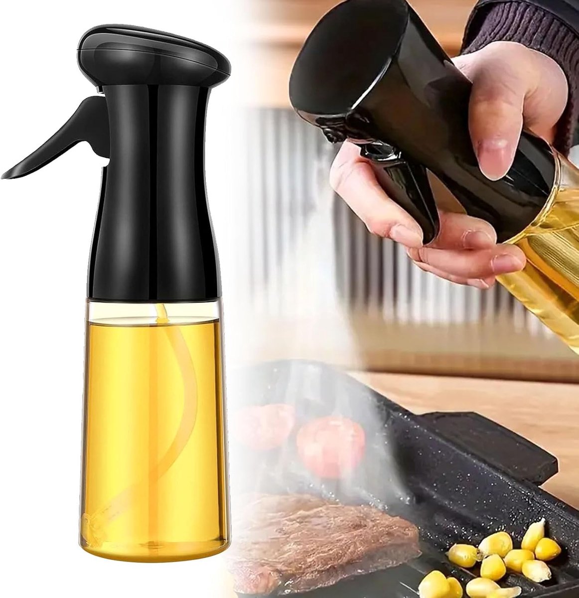 220 ml oliespray, glasoliespray, kookolie spray, oliespray, spuitolie, spuitspuit, luchtfriteuse olie, stookolie
