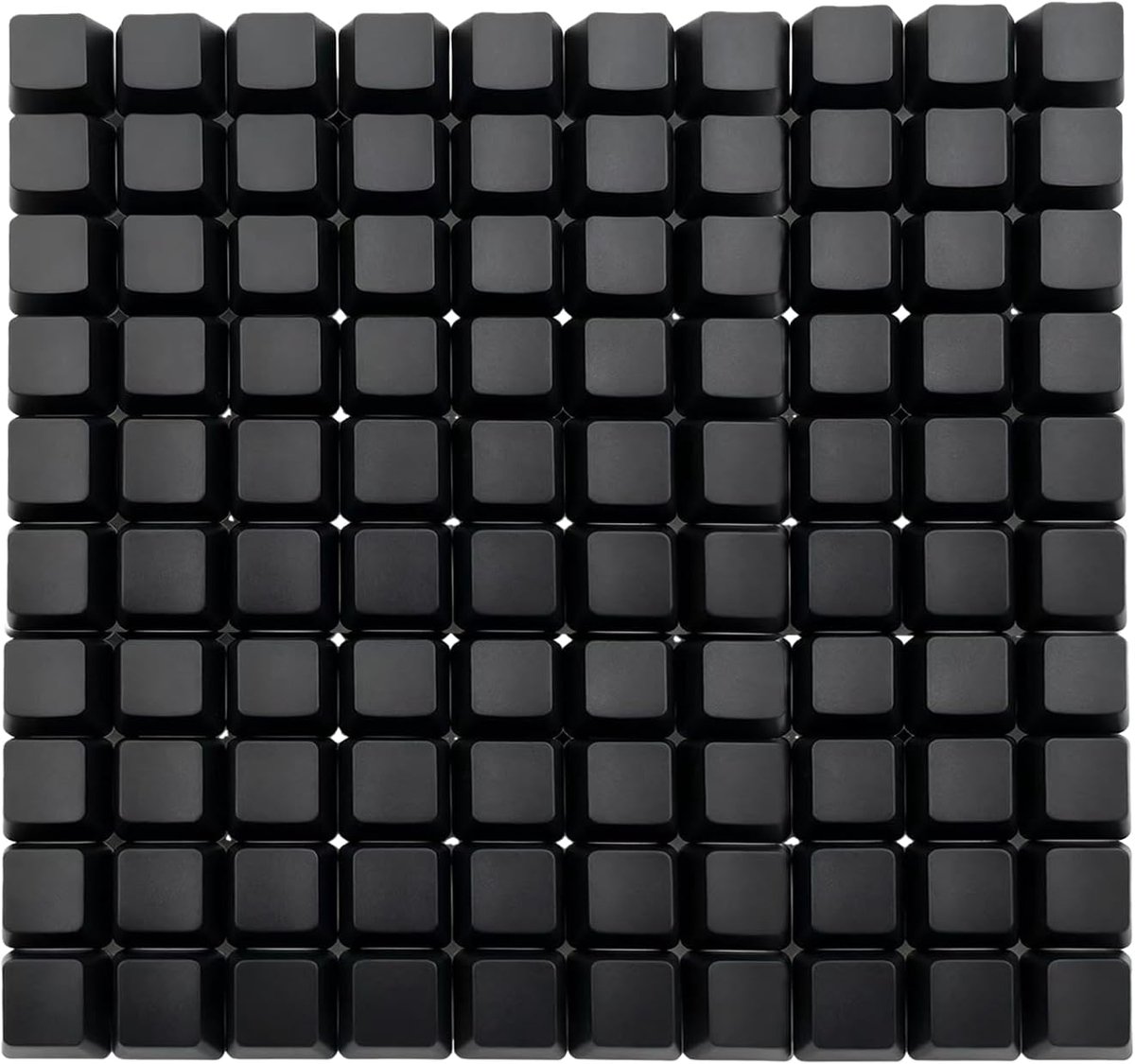 100 stuks OEM-profiel, lege toetsenborden, PBT regenboog, gemengde kleuren, 1U R4, knopdeksel voor MX-schakelaar, mechanisch toetsenbord (zwart, 100 stuks)