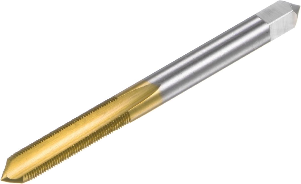 Schroefdraadboor metrisch M6 x 0,5, titanium gecoat kobalt-hSS (high-speed staal) met 3 rechte snijkanten, mini-micro-schroefdraad-reparatiegereedschap voor horloges en horloges