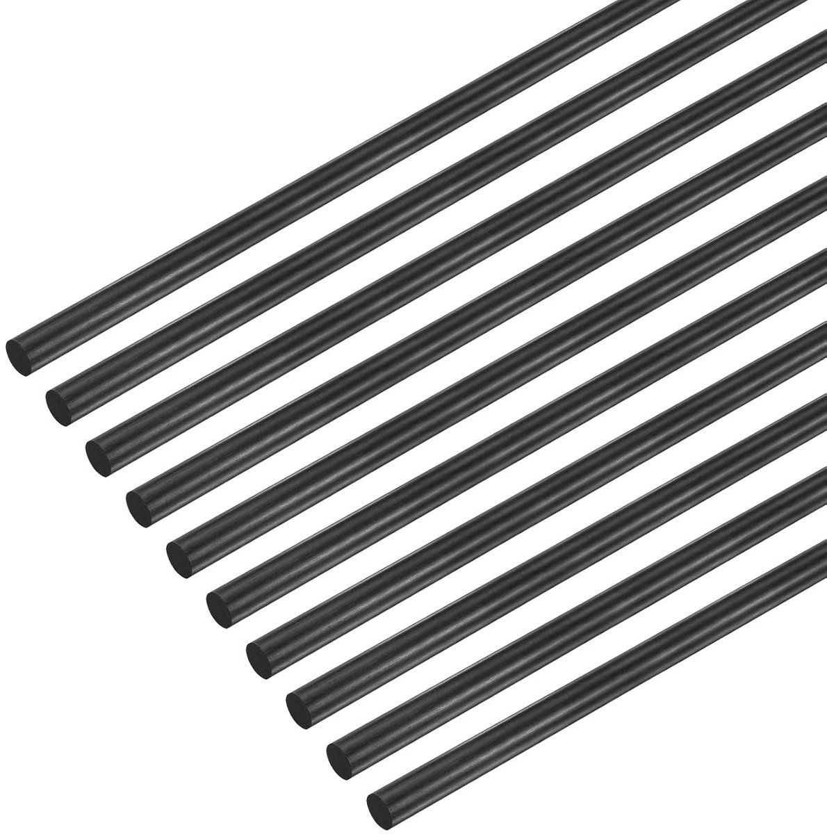 METERXITY 10 koolstofvezelstangen 200 mm lengte 3 mm diameter massieve stang mat voor RC-vliegtuigen / knutselwerk / quadcopterarm / buis voor drakenvleugels op schaal [7,87 x 0,12 inch]
