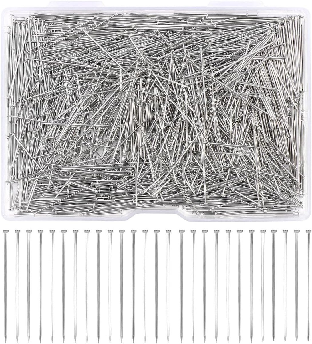 1100PCS Naaipennen, Straight Head Dressmaking Pins, voor ambachten, sieraden en naaiprojecten, met transparante opbergdoos