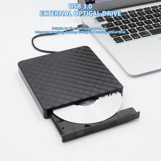 Externe Optische Drive - Schijflezer CD DVD - Data Back-up Maken - Dubbele USB C en 3.0 - 12 cm — afbeelding 3