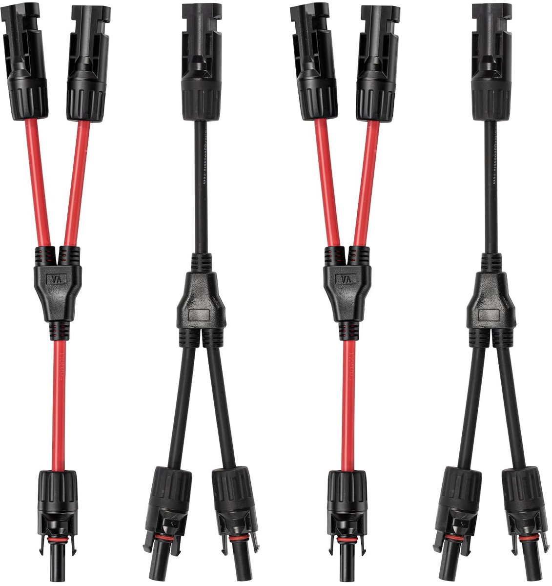 2 paar zonnekabels, Y-verdeler, 4 mm² zonnepaneelkabel, Y-stekker, zonne-paar, MMF en FFM, waterdichte Y-splitter, 12 AWG, plug & play, zonneverdeler, stekker voor parallelle fotovoltaïsche