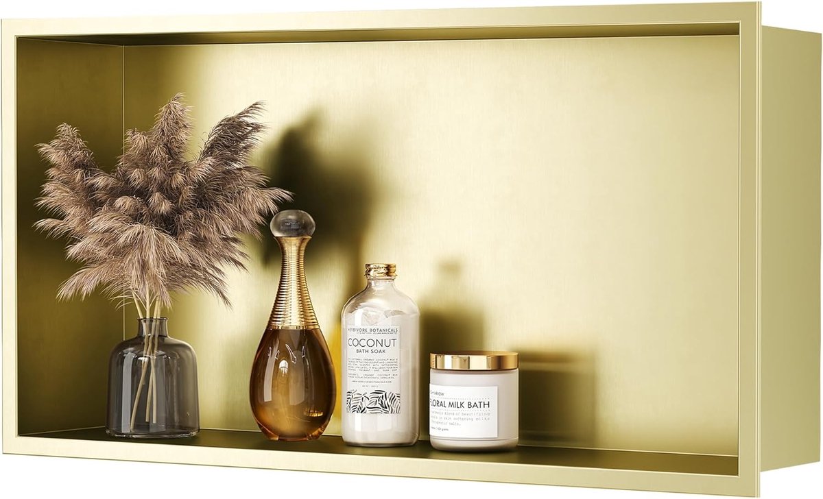 Wanddouche 60 x 30 cm 304 roestvrij staal douche nis goud inbouw opslag voor badkamer renovatie