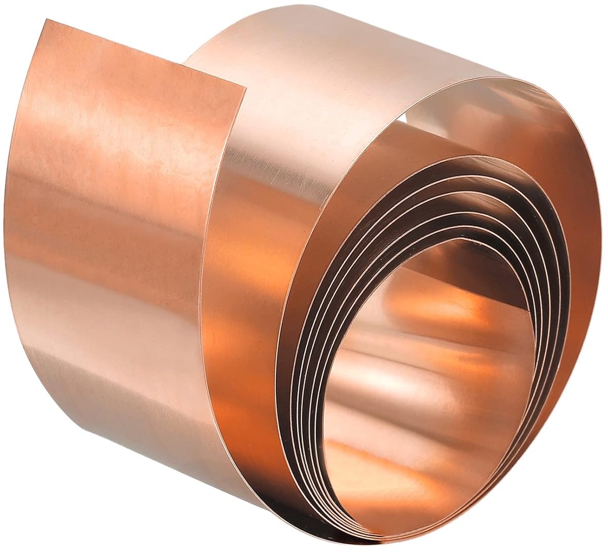 Koperfolierol, 2000 mm x 30 mm x 0,2 mm, plaat van metaalfolie met 99,9% pure koperstrips voor elektrische projecten