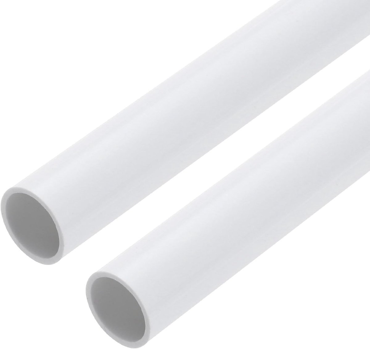 2 stuks PVC buis, diameter 12 mm lengte 0,23 m rond kunststof buis voor tuin, aquarium, waterleiding, kabelkanaal, ventilatiebuis (Wit)