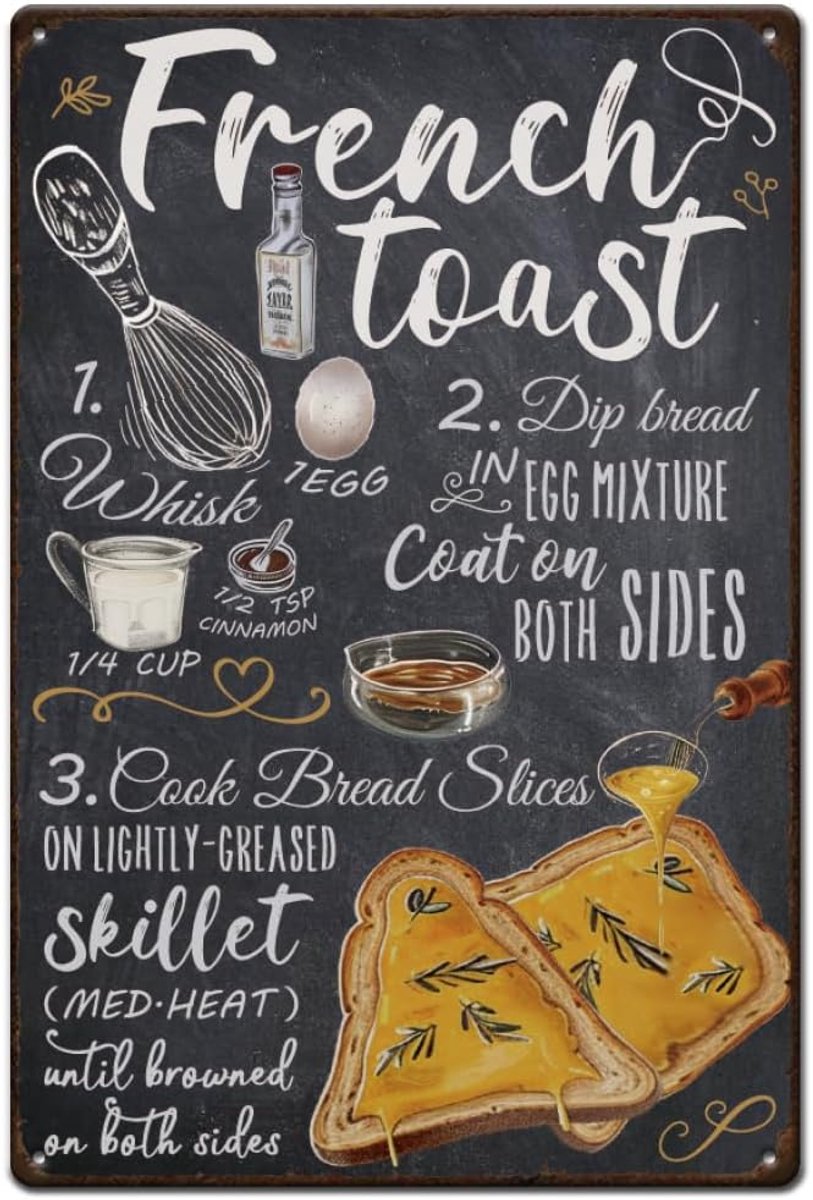 Metalen Plaat Vintage Hoe Te Maken Frans Geroosterd Brood Decoratief Metalen Plaat Heerlijk Voedsel Keuken Poster Deco Vintage Outdoor Decoratief Paneel