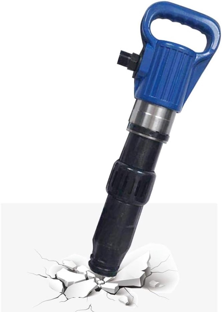 Persluchthamer, perslucht-beitelhamer met 55J slagkracht, incl. bufferveer en 16mm inlaatopening, blauw & zwart