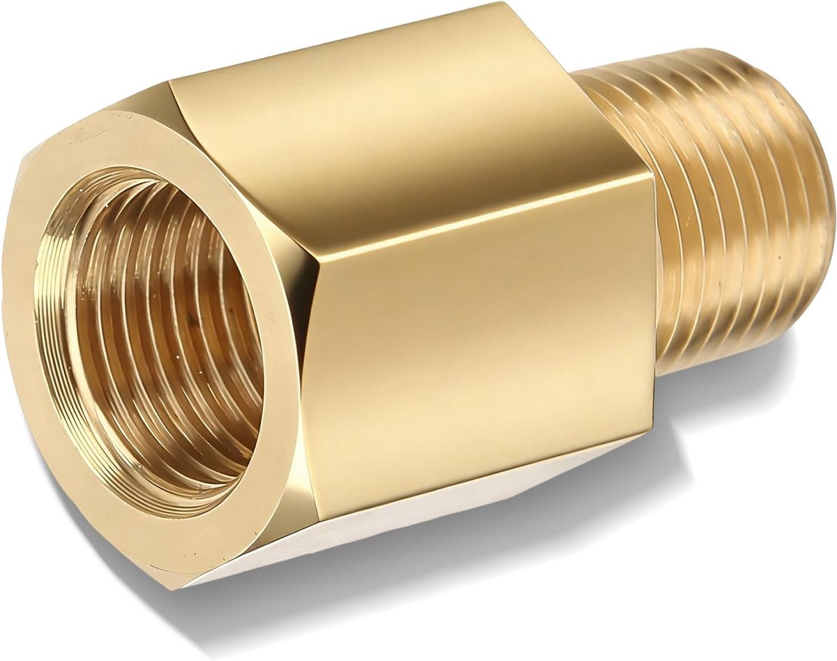 Oliedrukadapter, Auto 1/8 NPT Naar 1/8 BSPT Oliedrukfitting Zender Messing Universal Automotive Engine Kits Volledige Lengte Ca. 25 Mm
