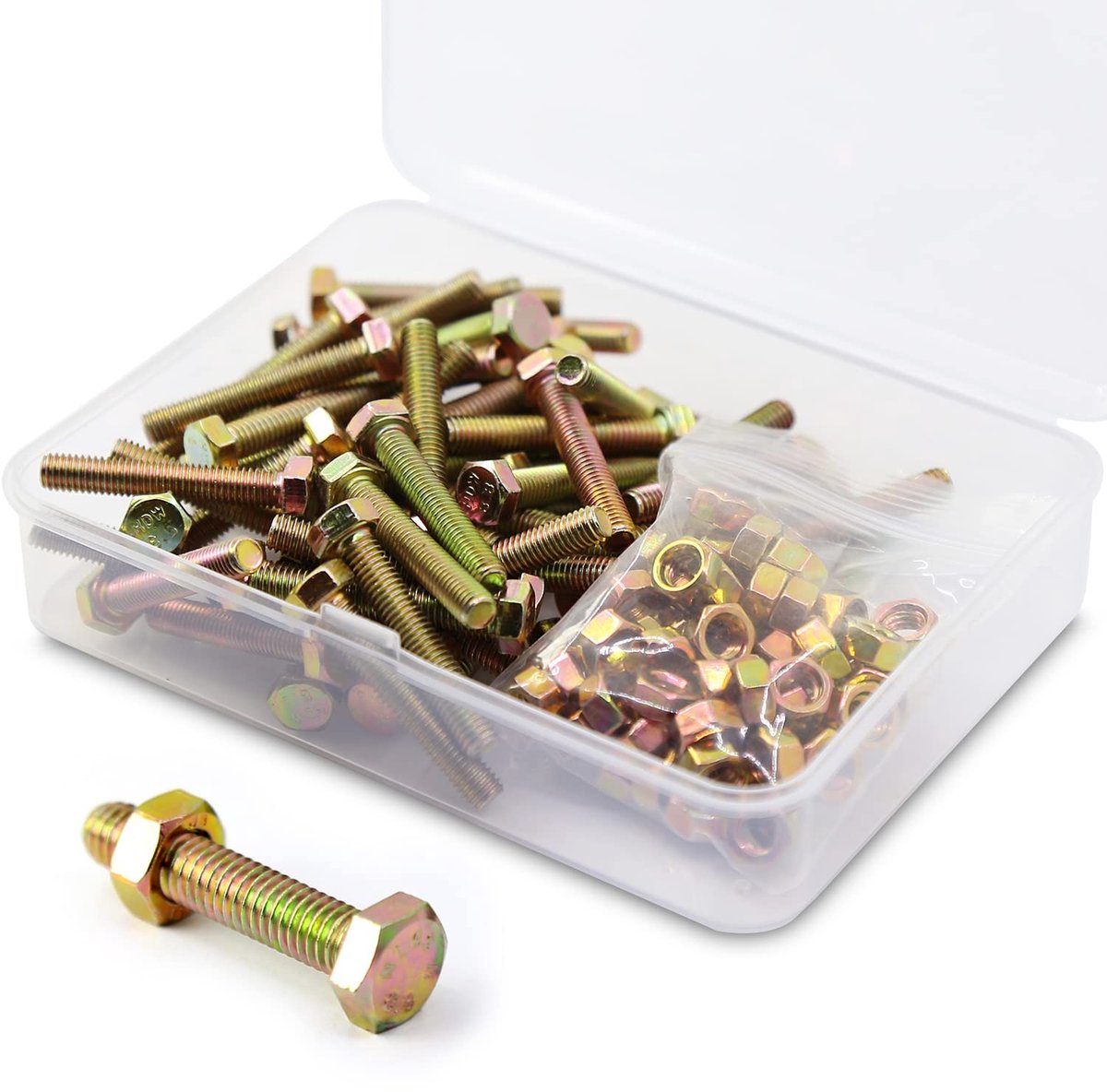 X 30 mm 60 stuks 8,8 verzinkt staal zeskantschroeven met zeskant en moeren set