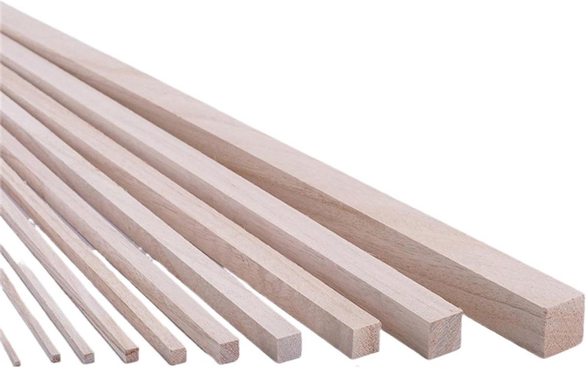 Houten Stokjes - Houten pluggen - Knutselen en Bouwen - Glad oppervlak - 30 cm lengte - Natuurlijk hout