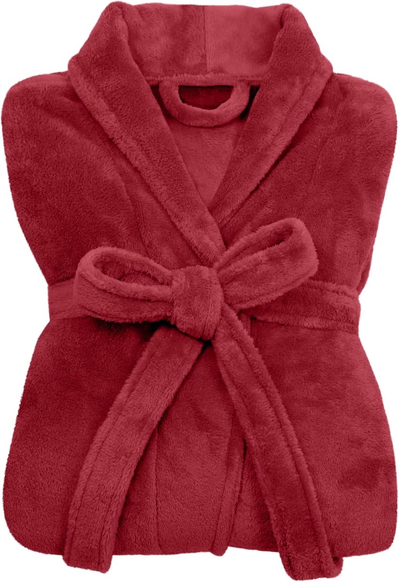 dressing gown voor vrouwen - fluffy fleece - met sjalkraag - ideaal voor sauna - SnelShoppen