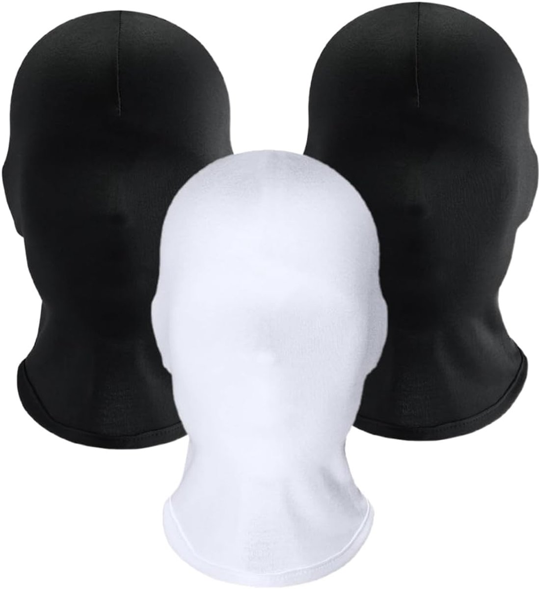 Halloween gezichtsmaskers 3 stuks - zwarte en witte varianten - ademend materiaal - ideaal voor kostuums - SnelShoppen