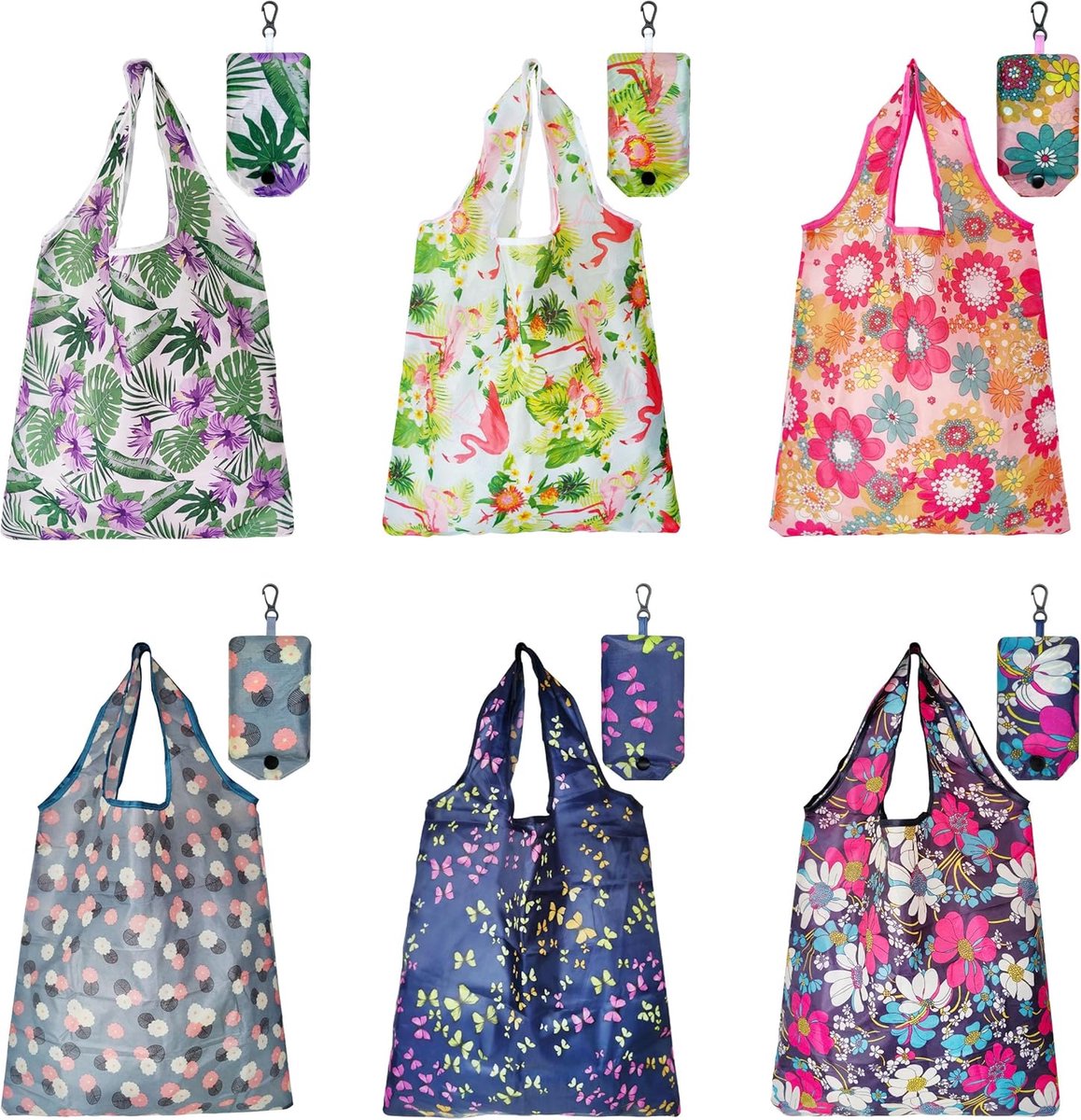 Herbruikbare boodschappentassen 50cm x 37cm - Vouwbare milieuvriendelijke tas - Machinewasbaar - SnelShoppen