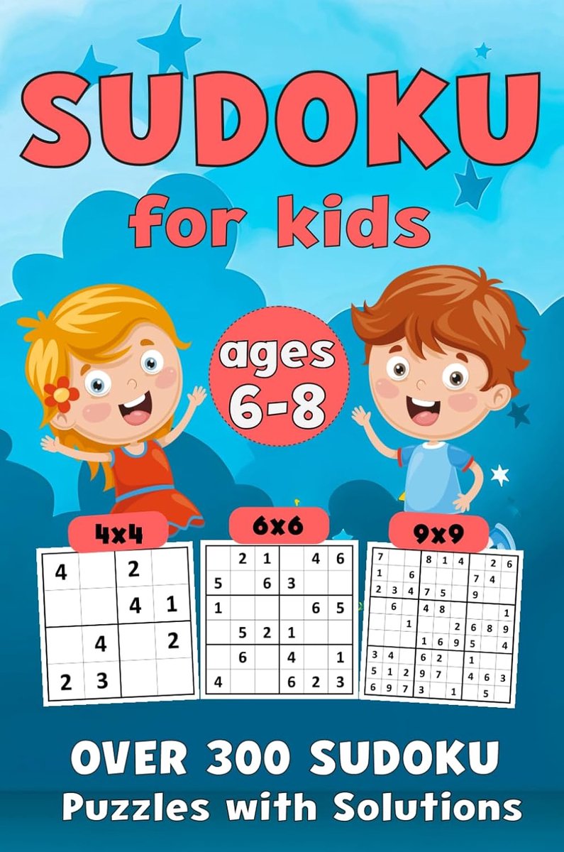 Sudoku voor kinderen 6-8 jaar - meer dan 300 puzzels - diverse gridformaten - stimuleert logisch denken - ShopVlot